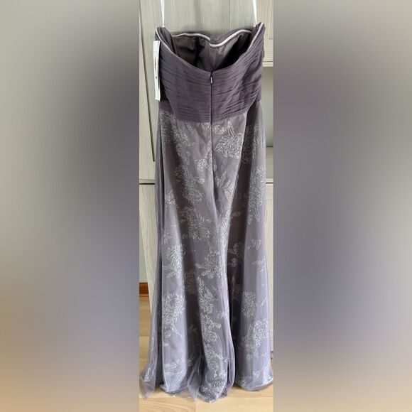 Hayley Paige Tulle Mauve Purple Strapless Bridesmaid Prom Dress NWT - Size 14 - Picture 7 of 9